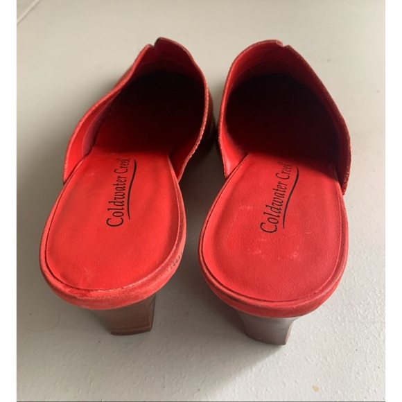 Coldwater Creek Red Suede Heeled Slip Ons Women’s Size 7.5 - Picture 5 of 6